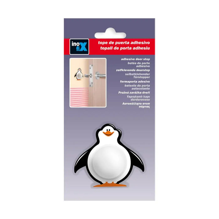 Doorstop Inofix Doors Penguin Adhesive White/Black PVC - Декорация и Осветление<<<Дом Градина<<<BigBuy&&&Подпирачки за
