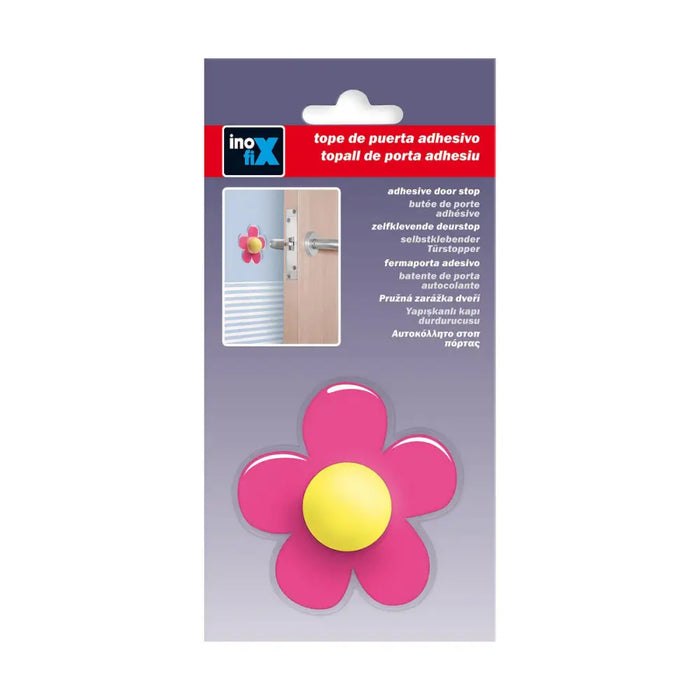 Doorstop Inofix Flower Doors Adhesive Pink PVC - Декорация и Осветление<<<Дом Градина<<<BigBuy&&&Подпирачки за
