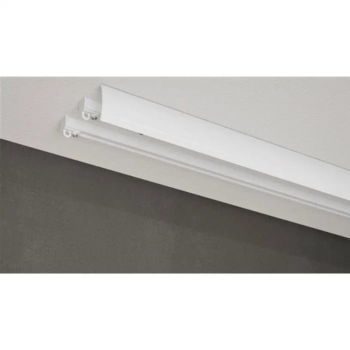 DOUBLE-CHANNEL ALUMINUM CORNICE WITH BLADE GARDINIA OLEA 300 CM. WHITE - Корнизи<<<Корнизи щори и пердета<<<Мебели и