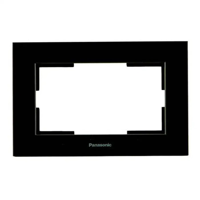 DOUBLE CONTACT FRAME BLACK PANASONIC KARRE PLUS - Ключове и контакти<<<Електроматериали<<<Praktiker&&&Ключове и