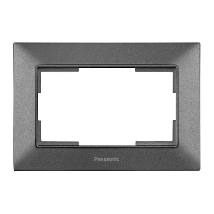 DOUBLE CONTACT FRAME DARK GRAY PANASONIC Arkedia Slim - Ключове и контакти<<<Електроматериали<<<Praktiker&&&Ключове и