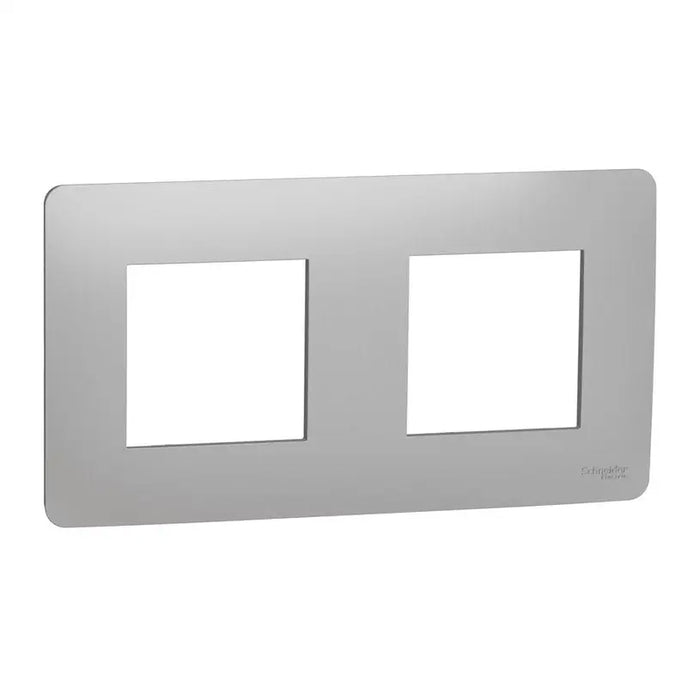 DOUBLE FRAME ALUMINUM SCHNEIDER UNICA (NU200430) - Ключове и контакти<<<Електроматериали<<<Praktiker&&&Ключове и