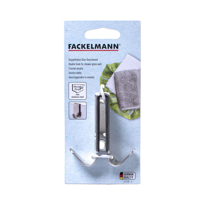 DOUBLE SHOWER HOOK IN 3.8 X 11.4 X 3.5 CM FACKELMANN - Продукти за съхранение и организация на дрехи<<<Домашни