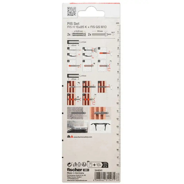 DOWEL FOR CHEMICAL ANCHOR FISCHER FIS SET M10 - Комплекти дюбели<<<Дюбели<<<Инструменти и железария<<<Praktiker