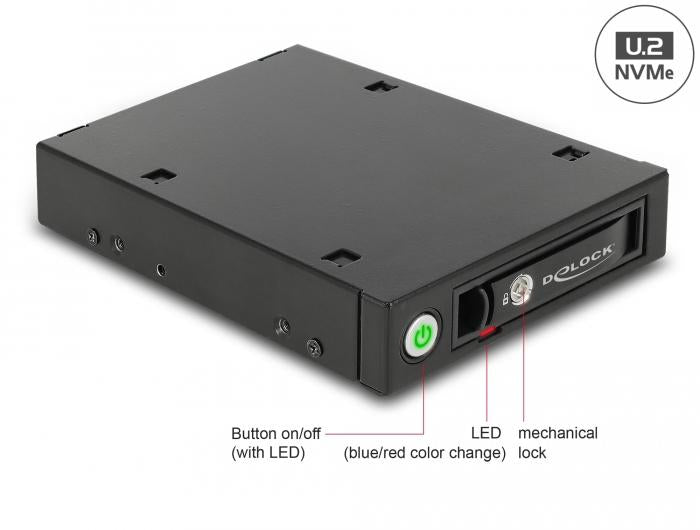 Drawer Delock 3.5″ For 1 x 2.5″ U.2 NVMe SSD or SATA / SAS HDD / SSD Black - Чекмеджета за дискове<<<Компютърни