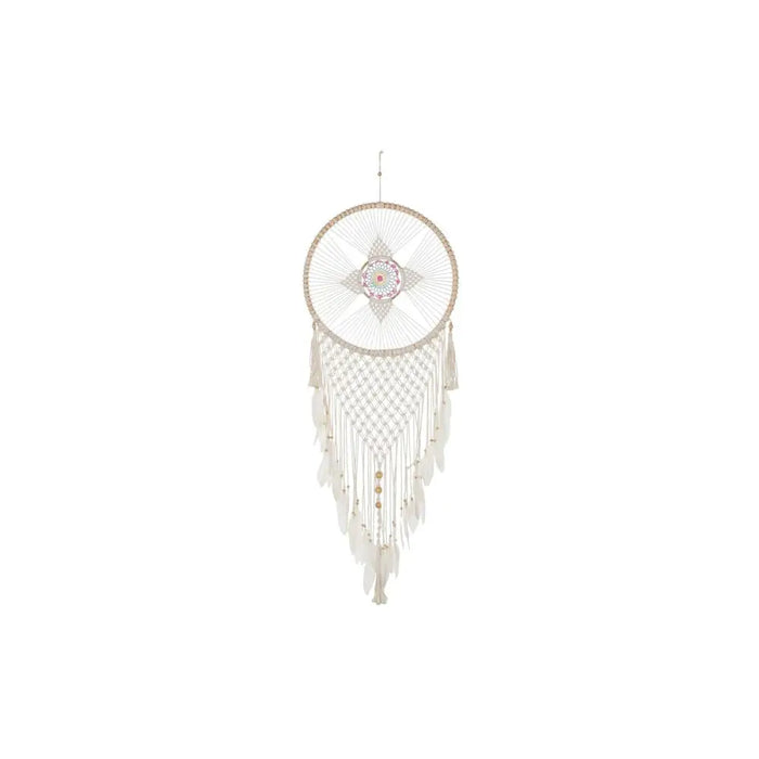 Dream Catcher DKD Home Decor White Multicolour Natural Feathers Boho 52 x 1 x 145 cm (1 Unit) - Декорация и