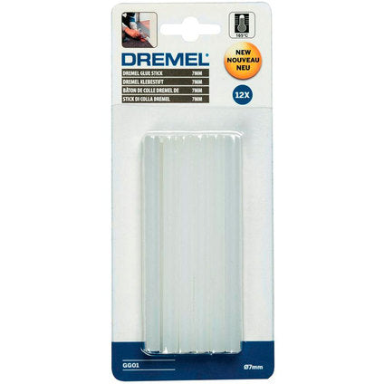 CARTRIDGES FOR HOT GLUING 12 PCS TRANSPARENT F 7 X 100 MM DREMEL