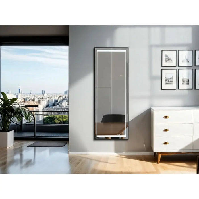 Dressing Mirror Home ESPRIT Black Aluminium 50 x 2 x 150 cm - Декорация и Осветление<<<Дом