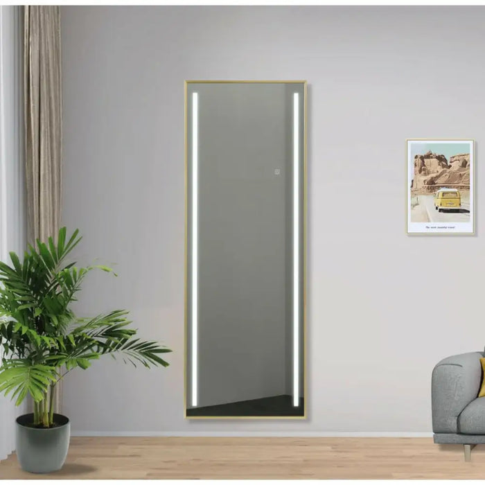 Dressing Mirror Home ESPRIT Golden Aluminium 60 x 5 x 165 cm - Декорация и Осветление<<<Дом