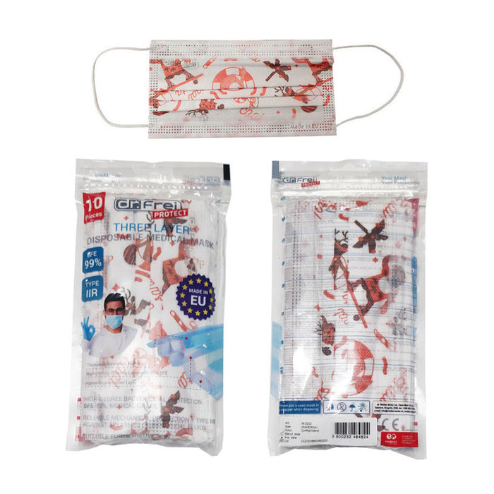*DR.FREI CHRISTMAS MASK SINGLE PACK OF 10 10 items