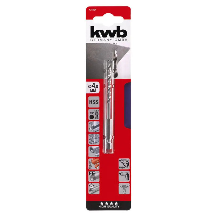 DRILL FOR METAL KWB 4x60x93 - Свредла<<<Консумативи за електроинструменти<<<Инструменти и