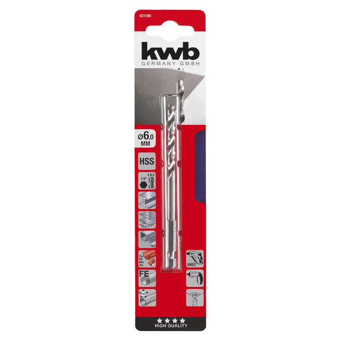 DRILL FOR METAL KWB 6x80x115 - Свредла<<<Консумативи за електроинструменти<<<Инструменти и