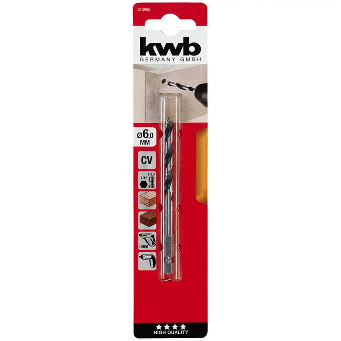 DRILL FOR WOOD KWB 6X63X106 - Свредла<<<Консумативи за електроинструменти<<<Инструменти и