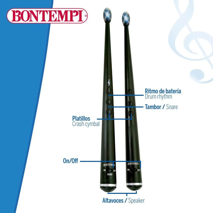 Drumsticks Bontempi Electric Black Light - Аудио И Hi-Fi Системи<<<Компютри| Електроника<<<BigBuy&&&Части и