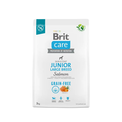 Dry food for young dog (3 months - 2 years) large breeds over 25 kg - Brit Care Dog Grain-Free Junior Large salmon 3kg