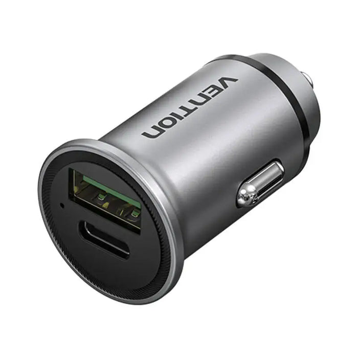 Dual Port Car Charger USB-A USB-C Vention FFBH0 18/20W Gray - Car chargers<<<Chargers<<<GSM