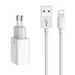 Dual USB charger Mcdodo CH-6720 (EU) Lightning 1m Travel set (white) - mains chargers<<<Chargers<<<GSM