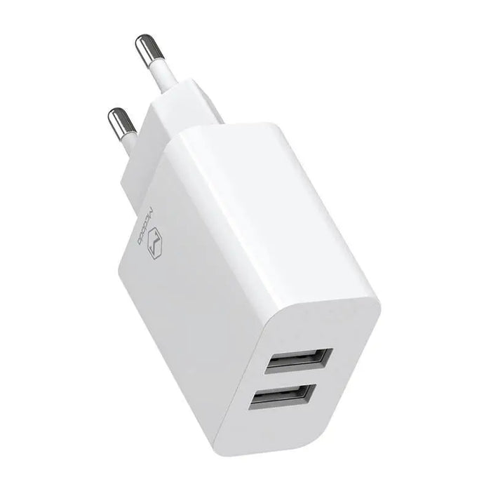 Dual USB charger Mcdodo CH-6720 (EU) Lightning 1m Travel set (white) - mains chargers<<<Chargers<<<GSM