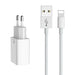 Dual USB charger Mcdodo CH-6720 (EU) Lightning 1m Travel set (white) - mains chargers<<<Chargers<<<GSM