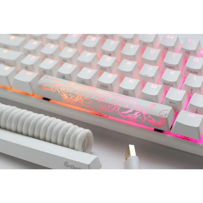 Ducky One 3 Pure White SF 65% Gaming Mechanical Keyboard Hotswap Cherry MX Black RGB PBT Keycaps - Геймърски