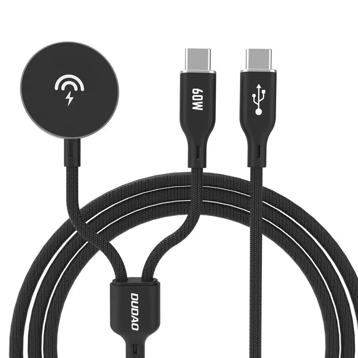 Dudao A12MaxC PD60W 2-in-1 Charger for Apple Watch / USB-C - Black - Ładowarki indukcyjne<<<HurtelXML