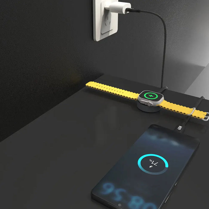 Dudao A12MaxC PD60W 2-in-1 Charger for Apple Watch / USB-C - Black - Ładowarki indukcyjne<<<HurtelXML