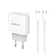 Dudao A14EUC PD 20W USB-C Wall Charger with Cable - White - Cell phone USB charger<<<HurtelXML