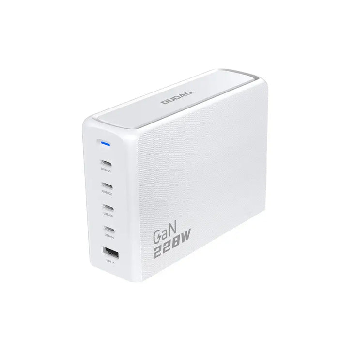 Dudao A228EU GaN charger 1x USB-A 4x USB-C PD 228W - white - Cell phone USB charger<<<HurtelXML