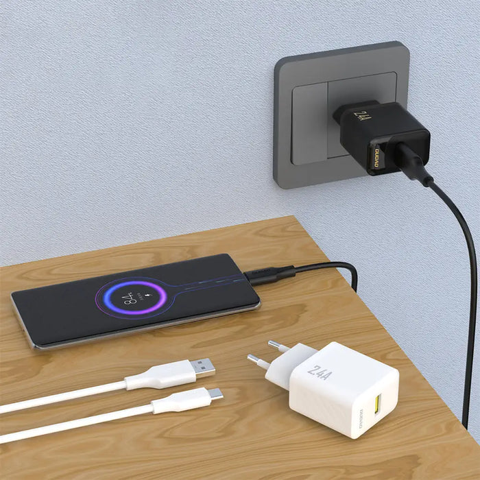 Dudao A23 2.4A USB-A Charger - White - Cell phone USB charger<<<HurtelXML