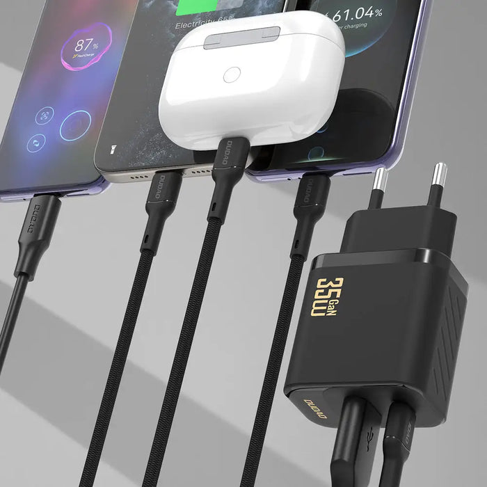 Dudao A27 MaxC 35W GaN Wall Charger + USB-C Cable - Black - Cell phone USB charger<<<HurtelXML