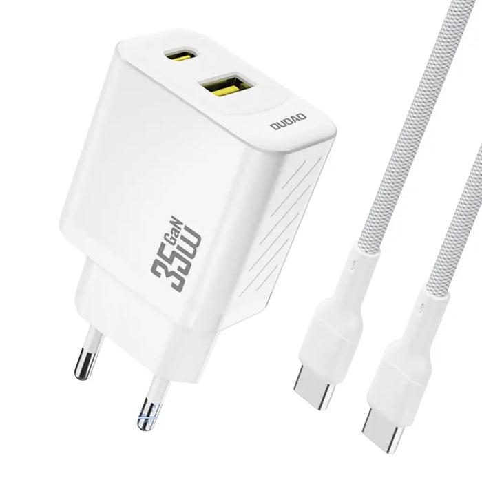 Dudao A27 MaxC 35W GaN Wall Charger + USB-C Cable - White - Cell phone USB charger<<<HurtelXML