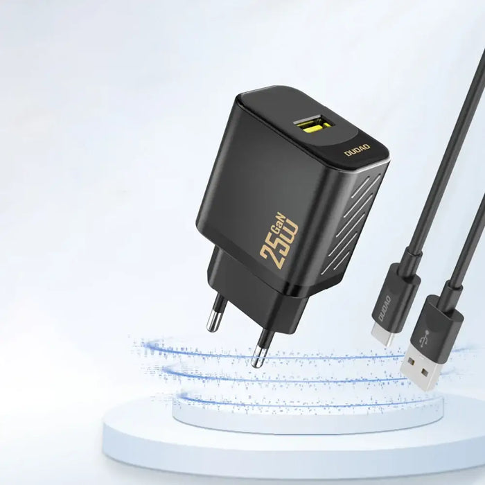 Dudao A27S 25W GaN USB-A Charger - Black - Cell phone USB charger<<<HurtelXML