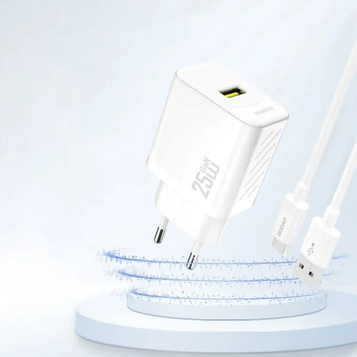 Dudao A27S 25W GaN USB-A Charger - White - Cell phone USB charger<<<HurtelXML