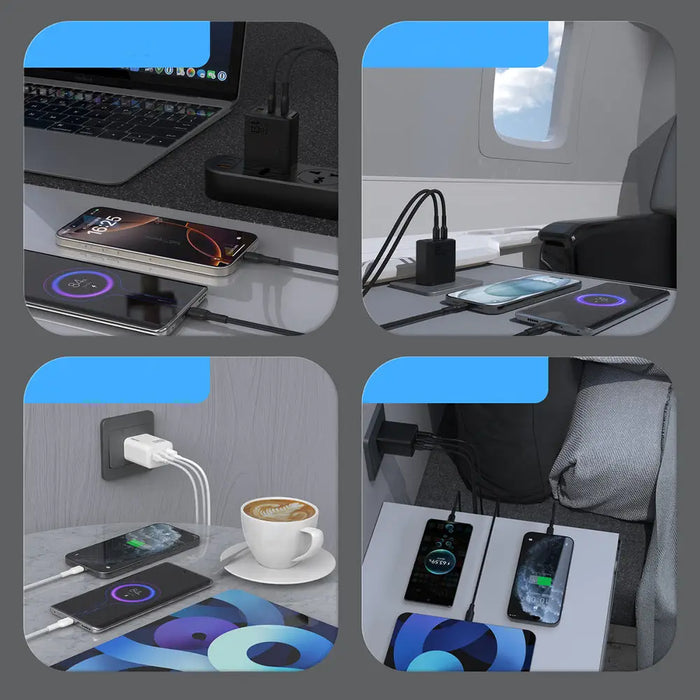 Dudao A29 65W GaN Wall Charger 2 x USB-C + 1 x USB-A - Black - Cell phone USB charger<<<HurtelXML