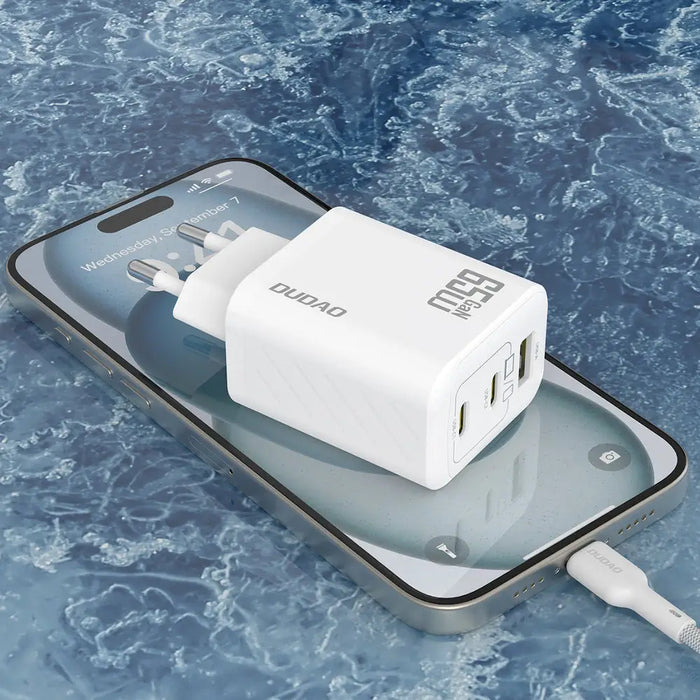 Dudao A29 65W GaN Wall Charger 2 x USB-C + 1 x USB-A - White - Cell phone USB charger<<<HurtelXML