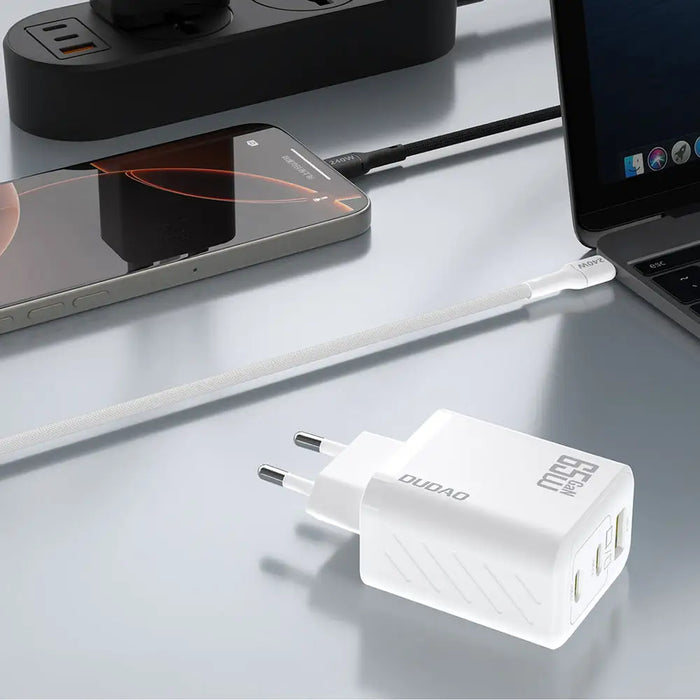Dudao A29 65W GaN Wall Charger 2 x USB-C + 1 x USB-A - White - Cell phone USB charger<<<HurtelXML