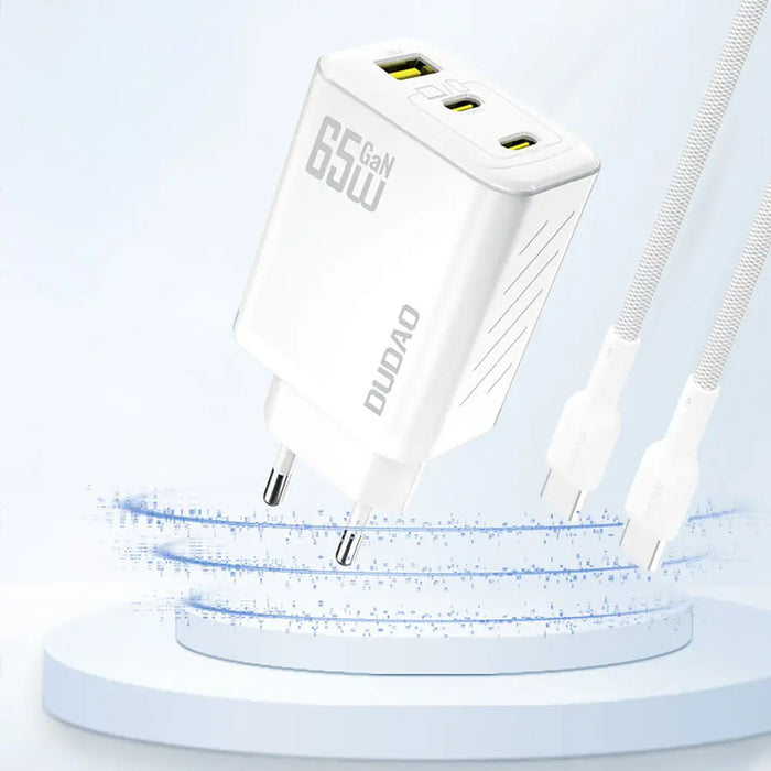 Dudao A29 65W GaN Wall Charger 2 x USB-C + 1 x USB-A - White - Cell phone USB charger<<<HurtelXML