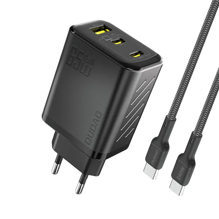 Dudao A29C 65W GaN Wall Charger + USB-C Cable - Black - Cell phone USB charger<<<HurtelXML