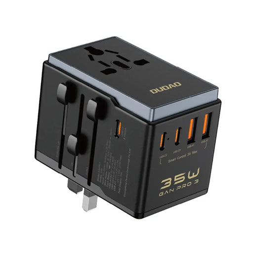 Dudao A35Pro 35W EU / UK / AUS / US / JP travel adapter 3x USB-C 2x USB-A - black - Cell phone USB charger<<<HurtelXML