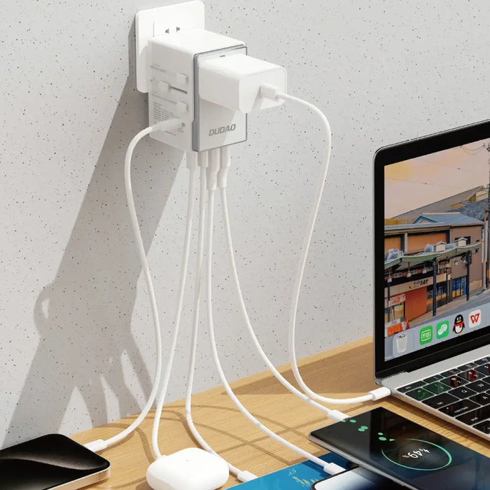 Dudao A35Pro 35W EU / UK / AUS / US / JP travel adapter 3x USB-C 2x USB-A - white - Cell phone USB charger<<<HurtelXML