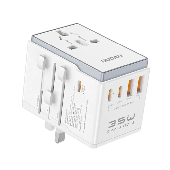 Dudao A35Pro 35W EU / UK / AUS / US / JP travel adapter 3x USB-C 2x USB-A - white - Cell phone USB charger<<<HurtelXML