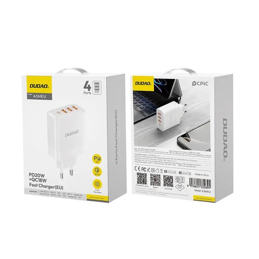 Dudao A5HEU network charger 3x USB-A 1x USB-C PD20W - white - Cell phone USB charger<<<HurtelXML