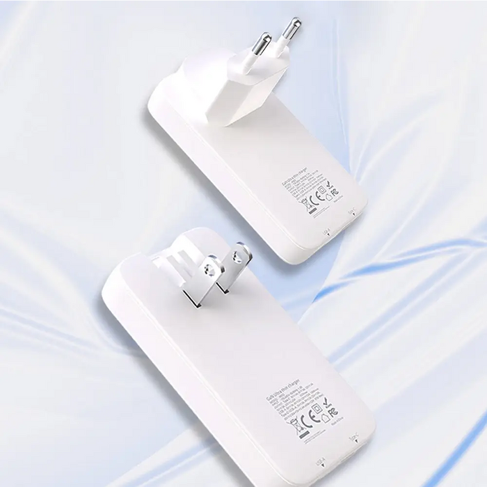 Dudao A65Q 65W GaN Travel Wall Charger USB-A / USB-C PD Ultra-Thin EU / US - White - Cell phone USB charger<<<HurtelXML