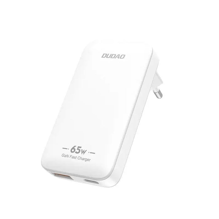 Dudao A65Q 65W GaN Travel Wall Charger USB-A / USB-C PD Ultra-Thin EU / US - White - Cell phone USB charger<<<HurtelXML