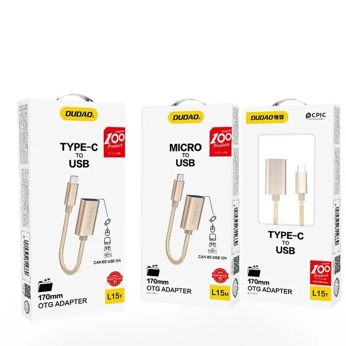 Dudao adapter adapter OTG cable from USB 2.0 to micro USB gray (L15M) - USB adapters<<<HurtelXML