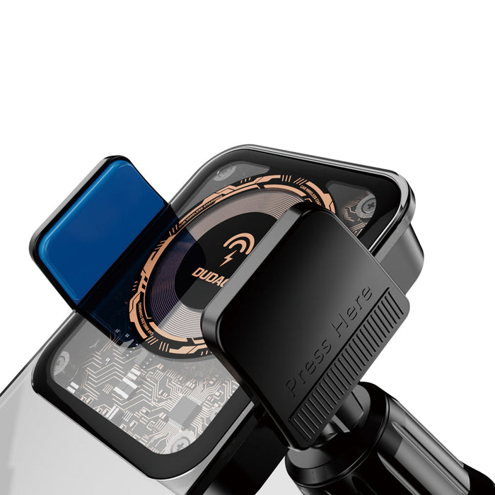 Dudao F19 clamp car holder with 15W inductive charger - black - Cell phone holders<<<HurtelXML