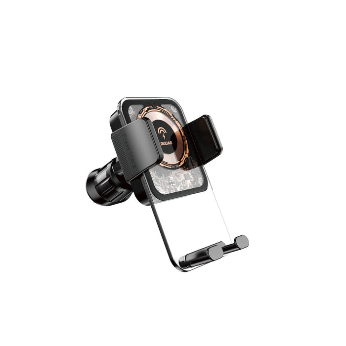 Dudao F19 clamp car holder with 15W inductive charger - black - Cell phone holders<<<HurtelXML