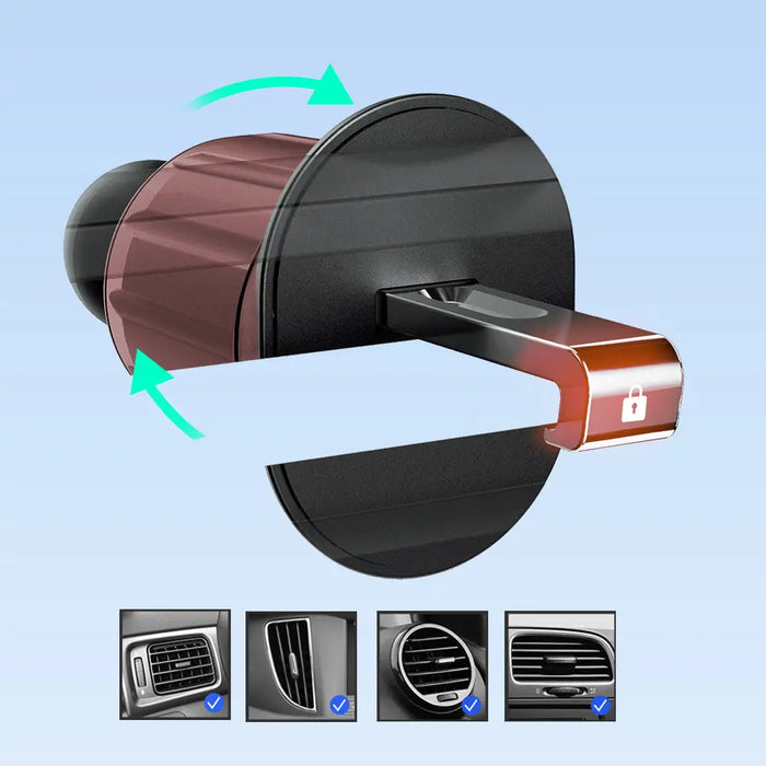 Dudao F2+ smartphone holder for air vent clamp - black - Cell phone holders<<<HurtelXML