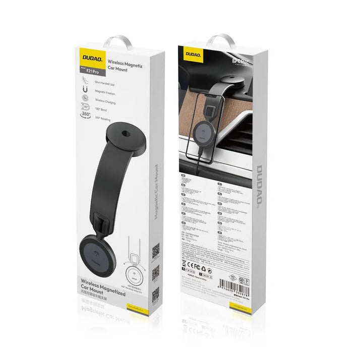 Dudao F21 Pro 15W MagSafe Inductive Car Charger - Black - Cell phone holders<<<HurtelXML