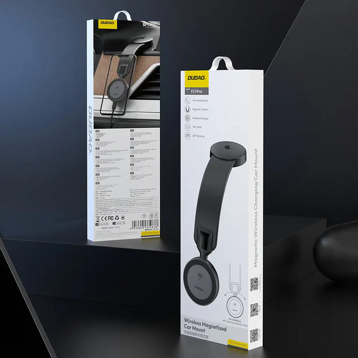 Dudao F21 Pro 15W MagSafe Inductive Car Charger - Black - Cell phone holders<<<HurtelXML